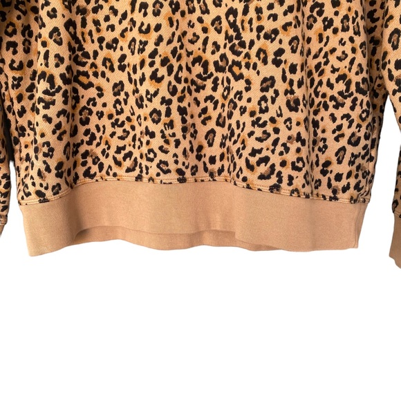 J. Crew Leopard Crew Neck Sweatshirt Small - Picture 4 of 10